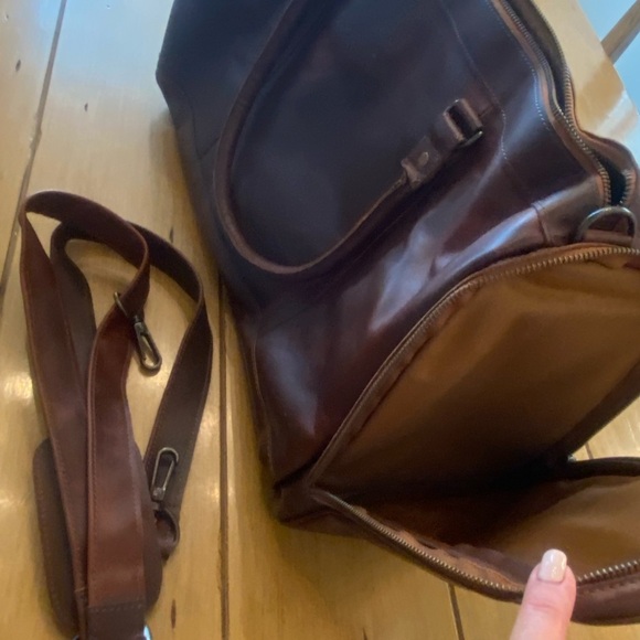 Leather Weekender Mahi Columbus Brown Tote Bag New Shoulder Strap - Picture 8 of 16